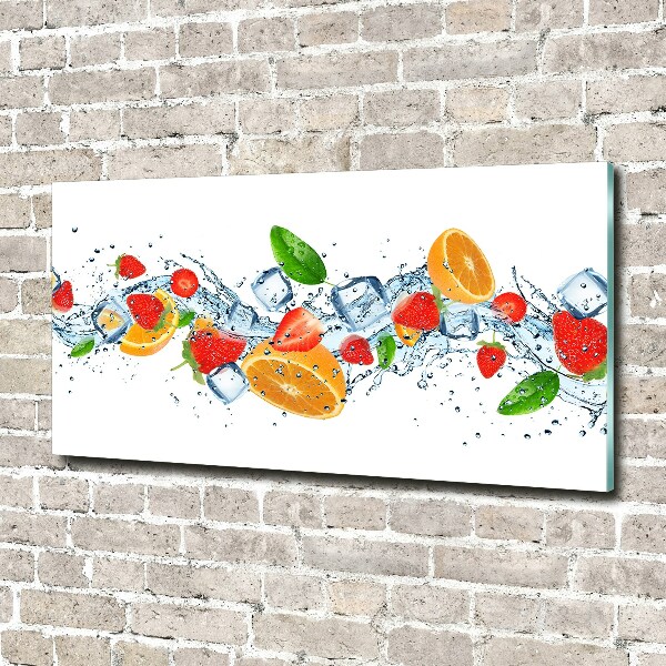 Schilderij glas Fruit met ijs
