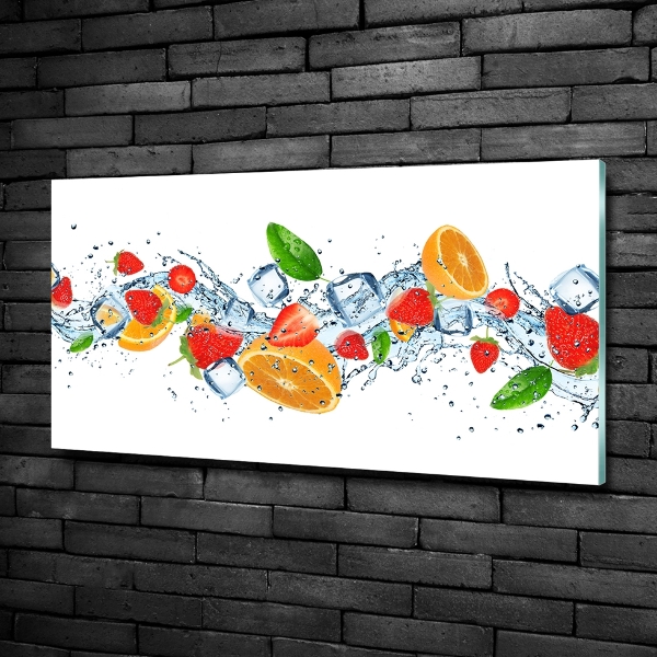 Schilderij glas Fruit met ijs