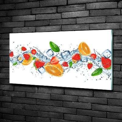 Schilderij glas Fruit met ijs