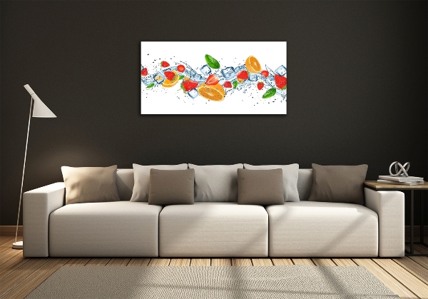 Schilderij glas Fruit met ijs
