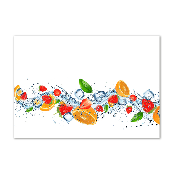 Schilderij glas Fruit met ijs