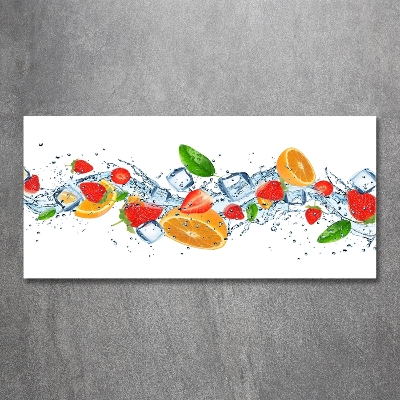 Schilderij glas Fruit met ijs