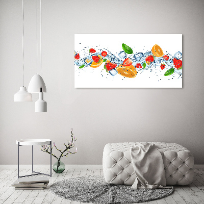 Schilderij glas Fruit met ijs