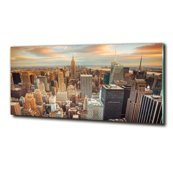 Schilderij op glas New York vanuit vogelperspectief