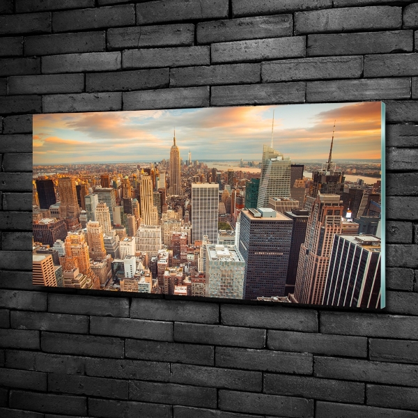 Schilderij op glas New York vanuit vogelperspectief