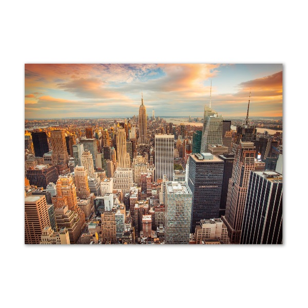 Schilderij op glas New York vanuit vogelperspectief
