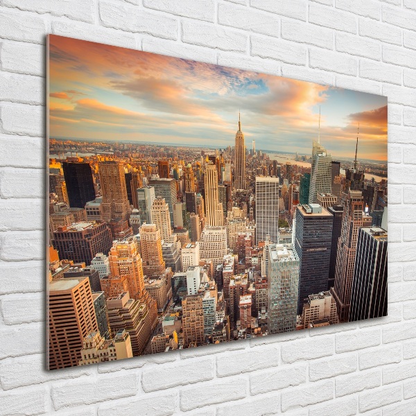 Schilderij op glas New York vanuit vogelperspectief