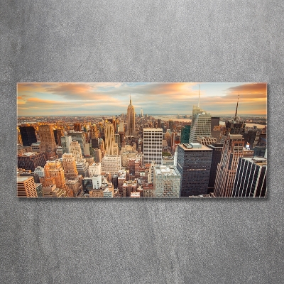 Schilderij op glas New York vanuit vogelperspectief