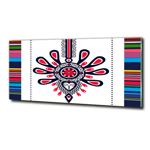 Schilderij op glas Pools volkspatroon