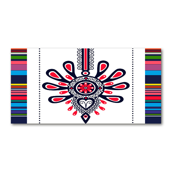 Schilderij op glas Pools volkspatroon