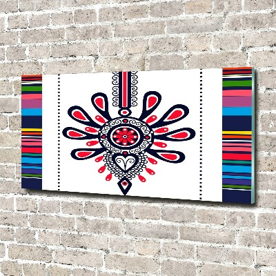 Schilderij op glas Pools volkspatroon