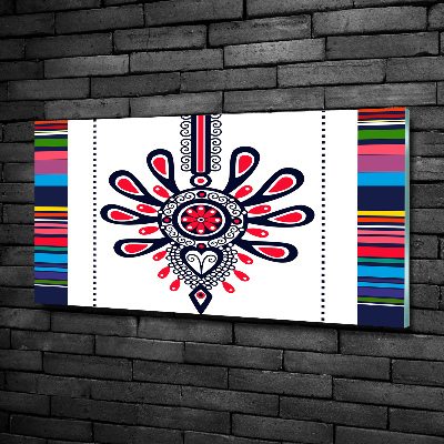 Schilderij op glas Pools volkspatroon