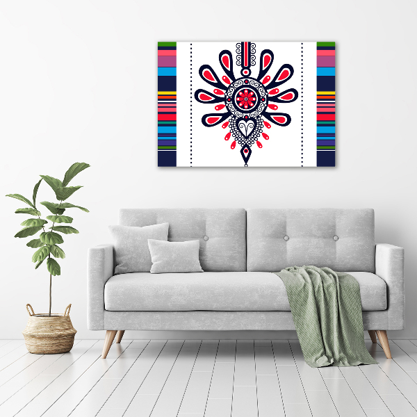 Schilderij op glas Pools volkspatroon