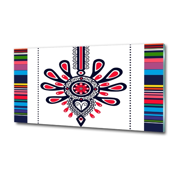 Schilderij op glas Pools volkspatroon