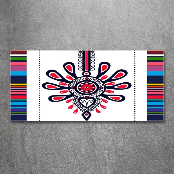 Schilderij op glas Pools volkspatroon