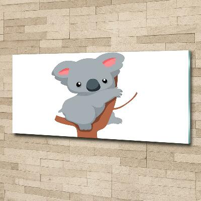 Schilderij op glas Koala in een boom
