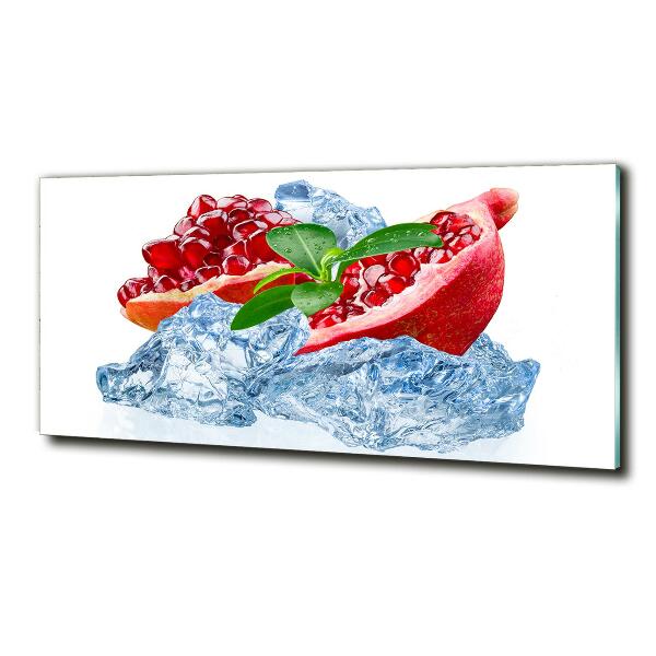 Foto schilderij op glas Granaatappel met ijs