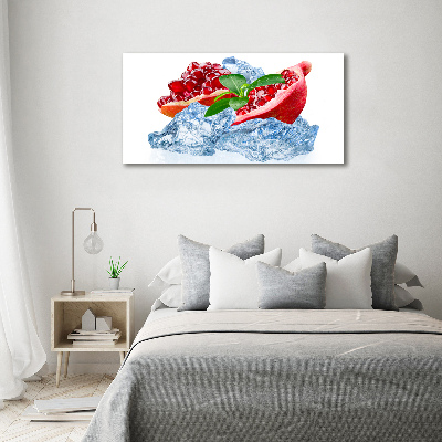 Foto schilderij op glas Granaatappel met ijs