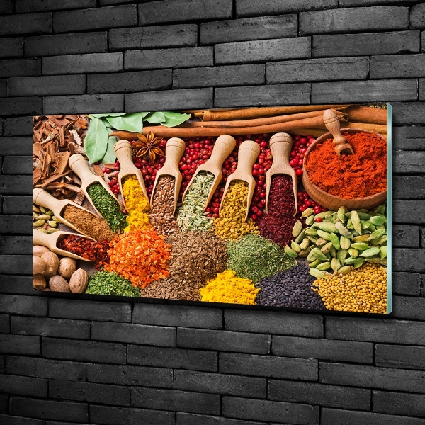 Glazen schilderij Kleurrijke kruiden