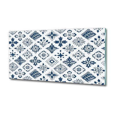 Foto schilderij op glas Bloemenpatroon