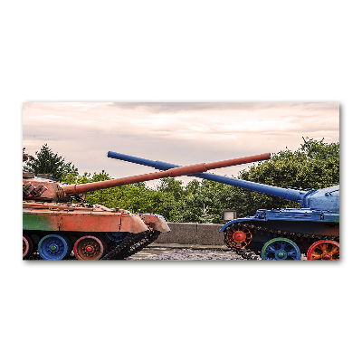 Foto schilderij op glas Twee tanks