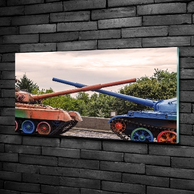 Foto schilderij op glas Twee tanks