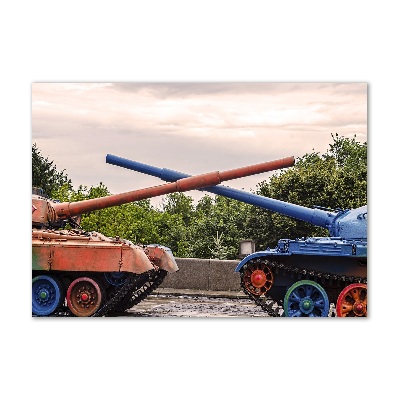 Foto schilderij op glas Twee tanks