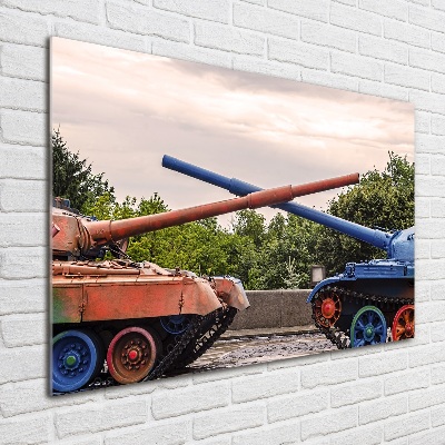 Foto schilderij op glas Twee tanks