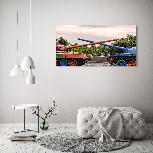 Foto schilderij op glas Twee tanks