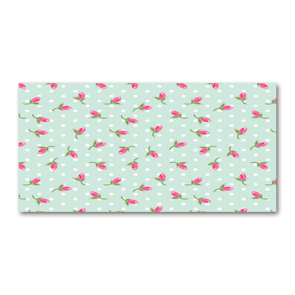 Schilderij op glas Rozenpatroon