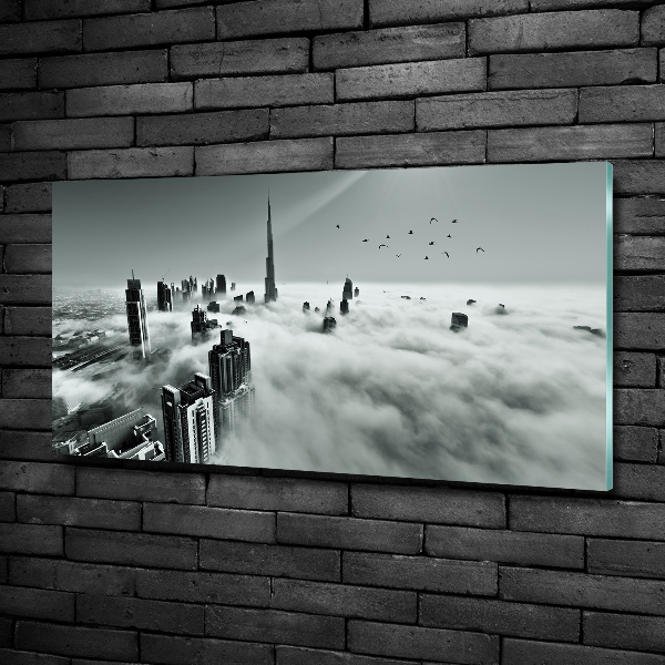 Schilderij glas Mist boven Dubai