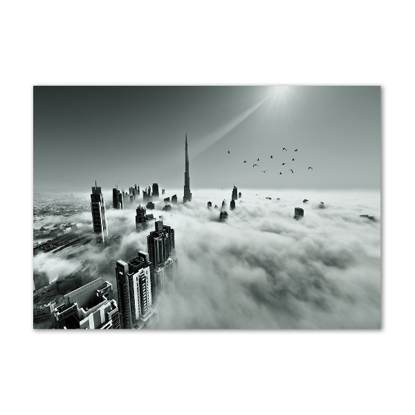 Schilderij glas Mist boven Dubai