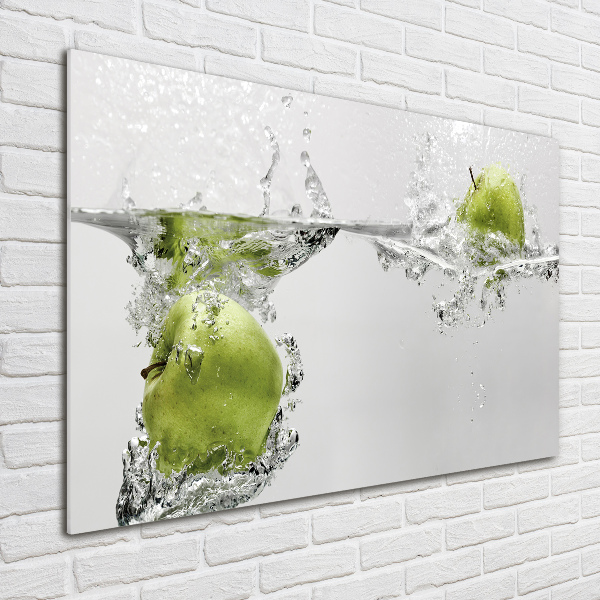 Schilderij glas Een appel onder water