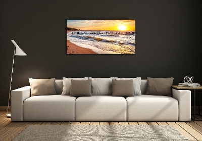 Foto schilderij op glas Zonsondergangstrand