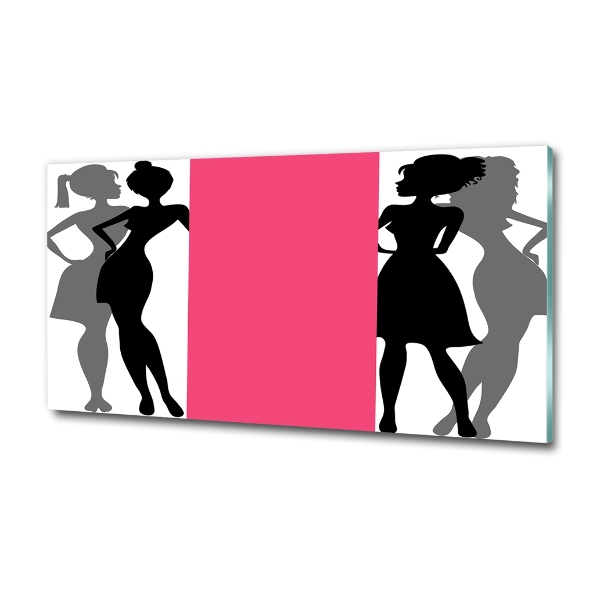 Schilderij op glas Silhouetten van vrouwen