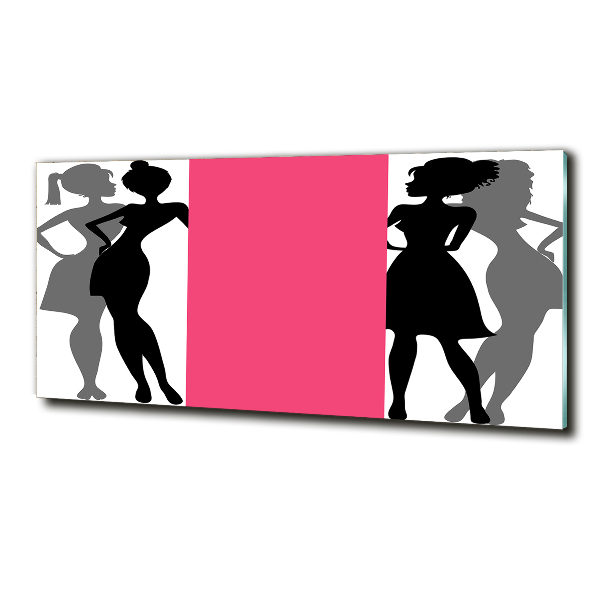 Schilderij op glas Silhouetten van vrouwen