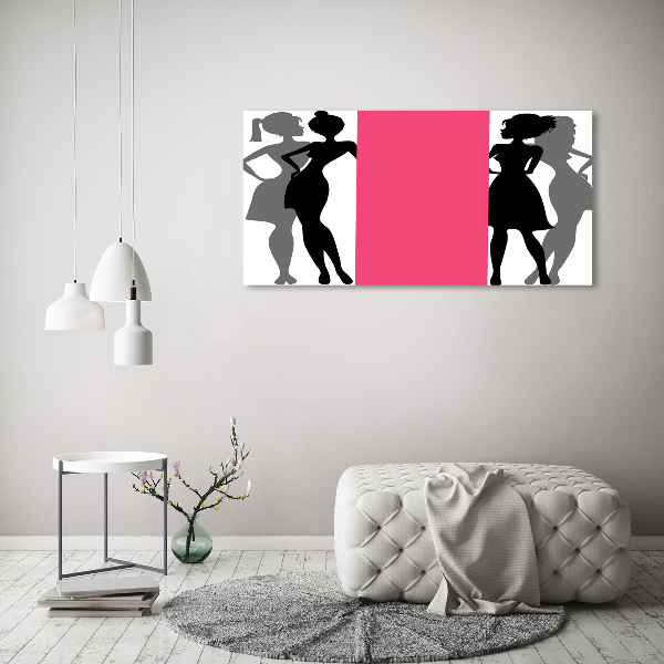 Schilderij op glas Silhouetten van vrouwen