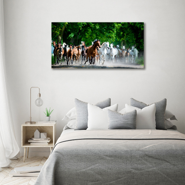 Schilderij op glas Paarden in galop