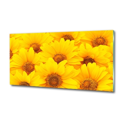 Schilderij glas Zonnebloemen