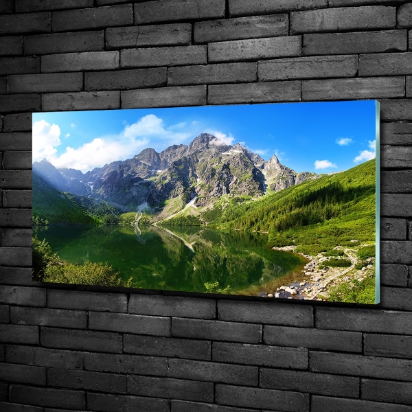 Schilderij glas Het zeeoog ​​van het Tatragebergte