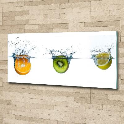 Schilderij glas Fruit onder water