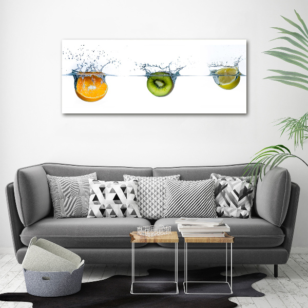 Schilderij glas Fruit onder water