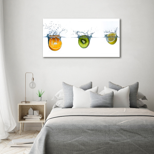 Schilderij glas Fruit onder water