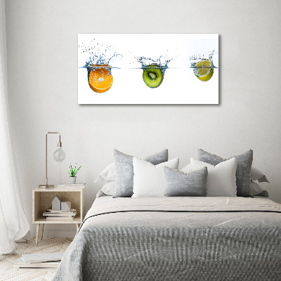 Schilderij glas Fruit onder water