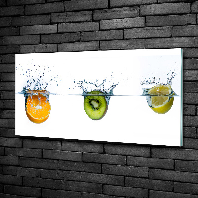 Schilderij glas Fruit onder water