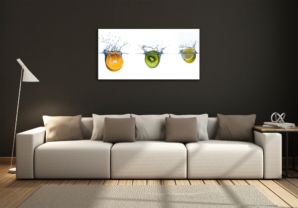Schilderij glas Fruit onder water