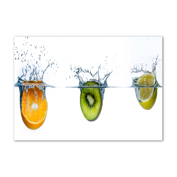 Schilderij glas Fruit onder water