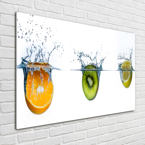 Schilderij glas Fruit onder water