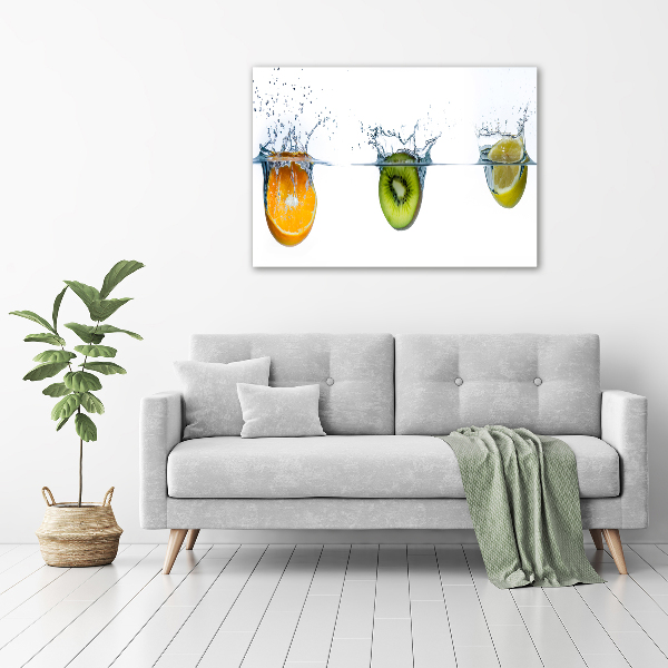 Schilderij glas Fruit onder water