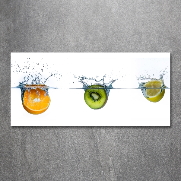 Schilderij glas Fruit onder water